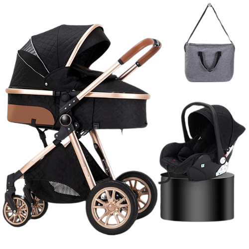 Poussette de luxe et système de voyage léger combiné et siège auto pour bébé