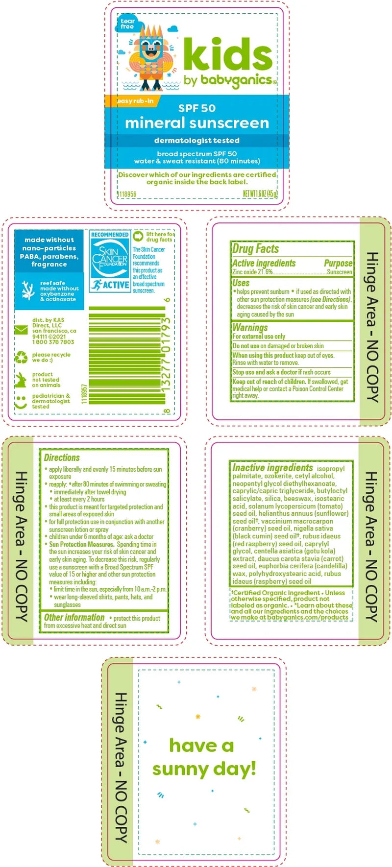 Kids Sunscreen Stick, SPF 50, 1.6 Oz