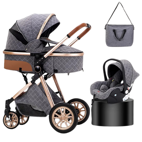 Poussette de luxe et système de voyage léger combiné et siège auto pour bébé