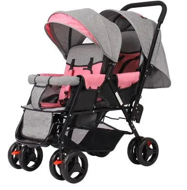 Baby Folding Double Stroller Lightweight with Tandem Seating