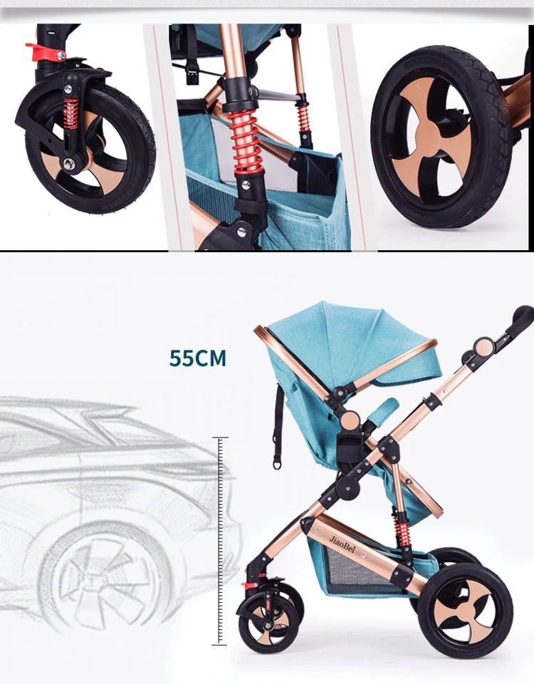Poussette bébé 3 en 1 avec siège auto Poussette haute pour bébé