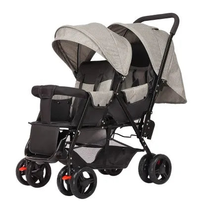 Baby Folding Double Stroller Lightweight with Tandem Seating