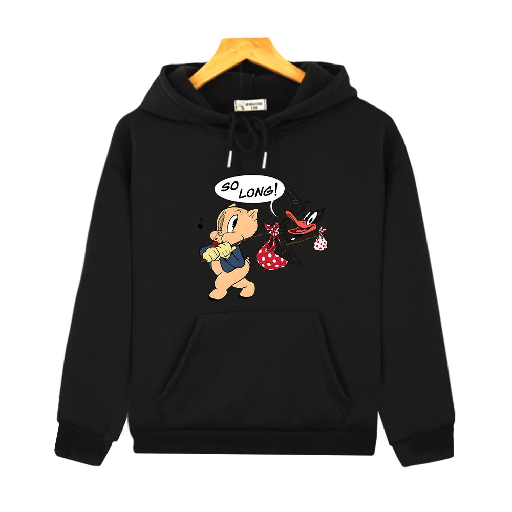 Sweat à capuche long avec dessin animé