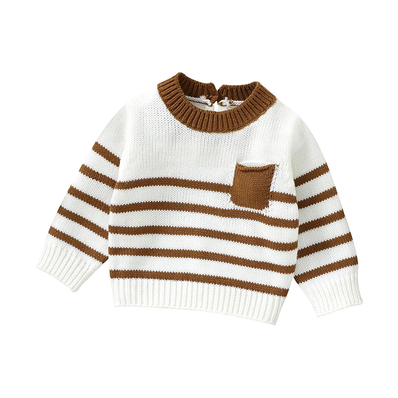 Vertical Strips O-neck Sweatshirt