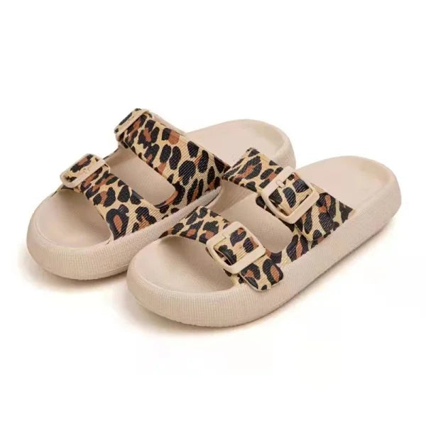 Soft Cloud Beach Slippers With Double Buckle