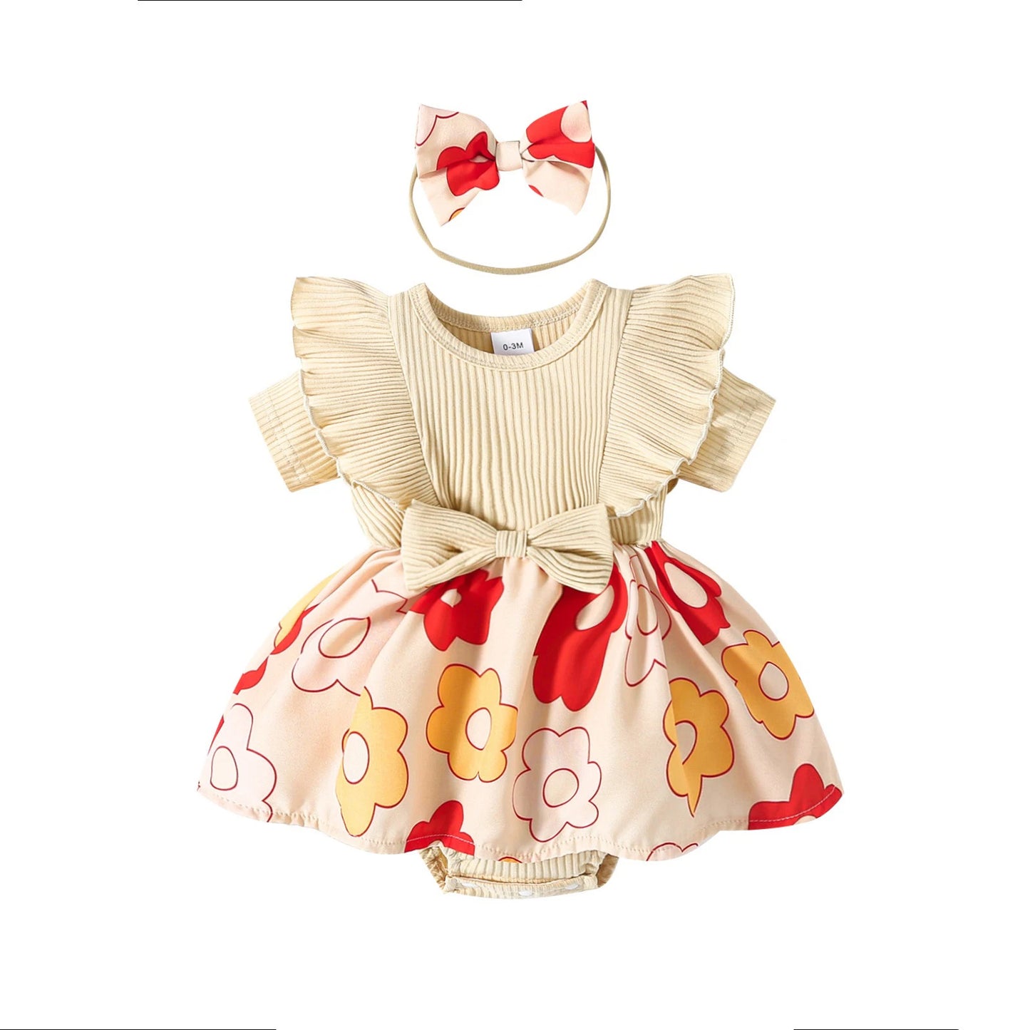 Floral Knit Dress with Bow