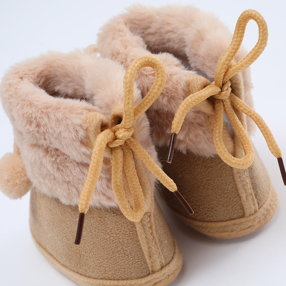 Infant Baby Girls & Boys Plush Winter Snow Boots Cowboy