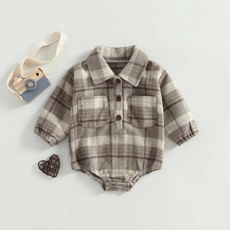 Vintage Plaid Pattern Bodysuit