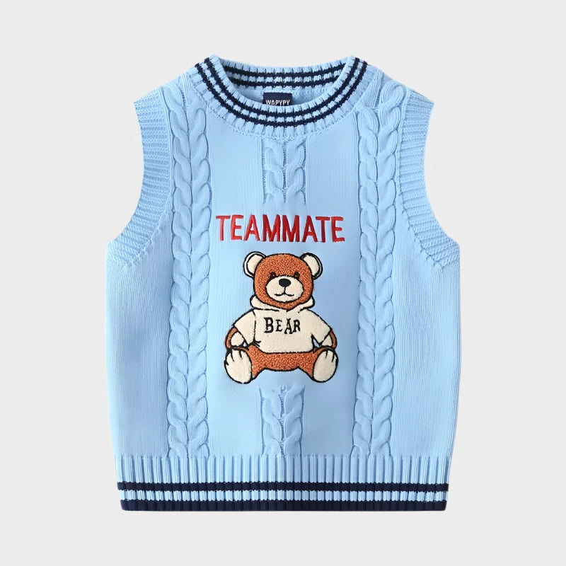 WAPYPY™ Embroidery Cartoon Knit Vest Sleeveless Sweaters
