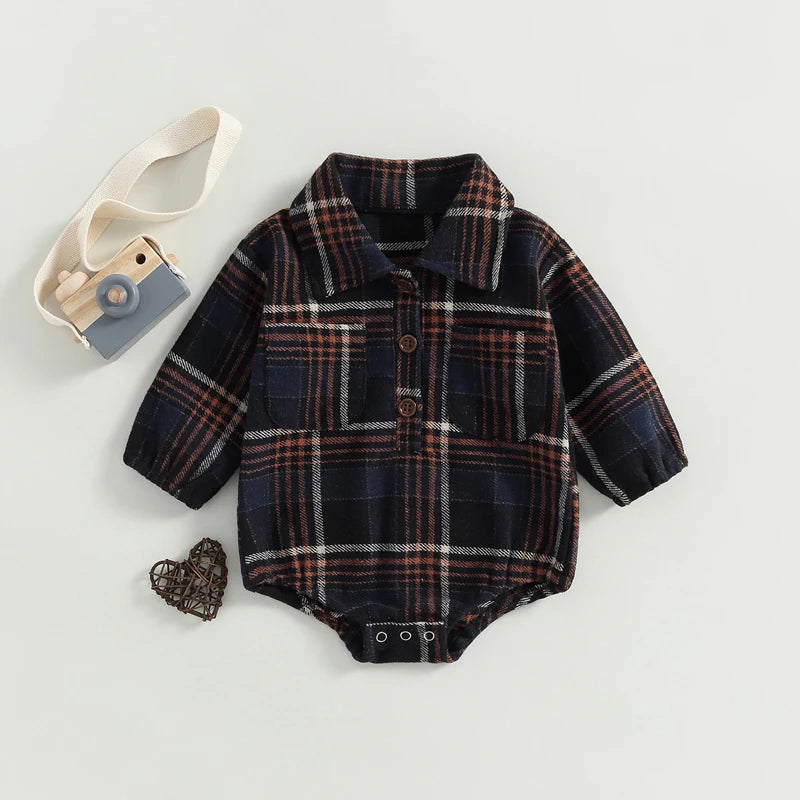 Vintage Plaid Pattern Bodysuit