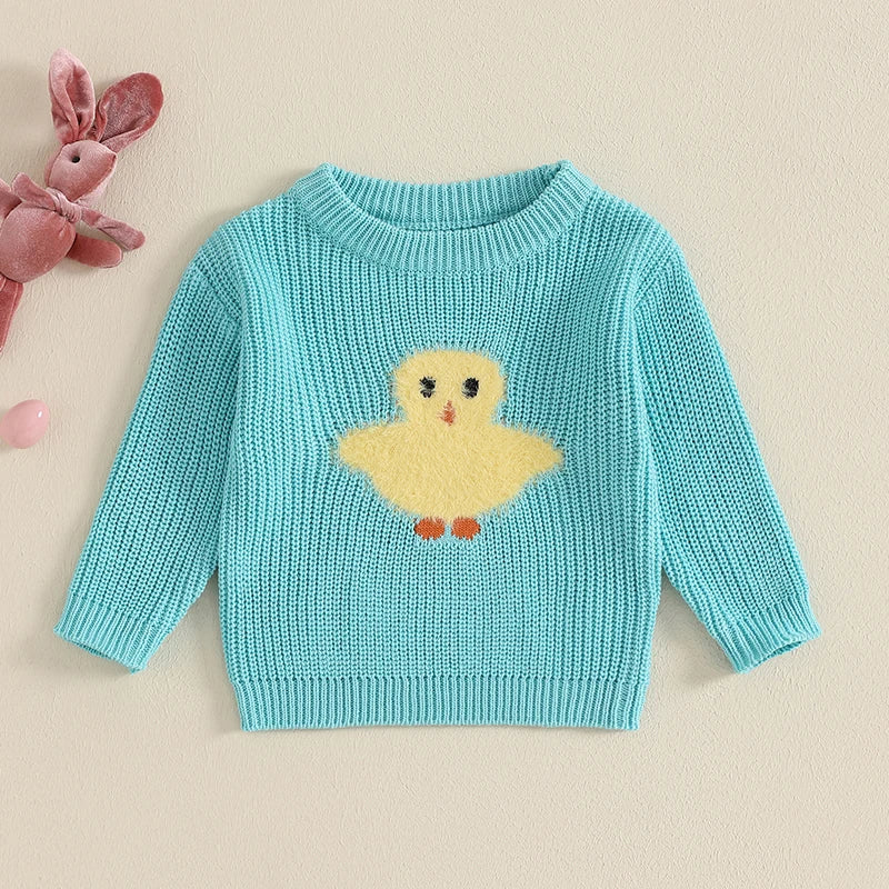 Bunny & Chick Autumn Embroidered Sweater