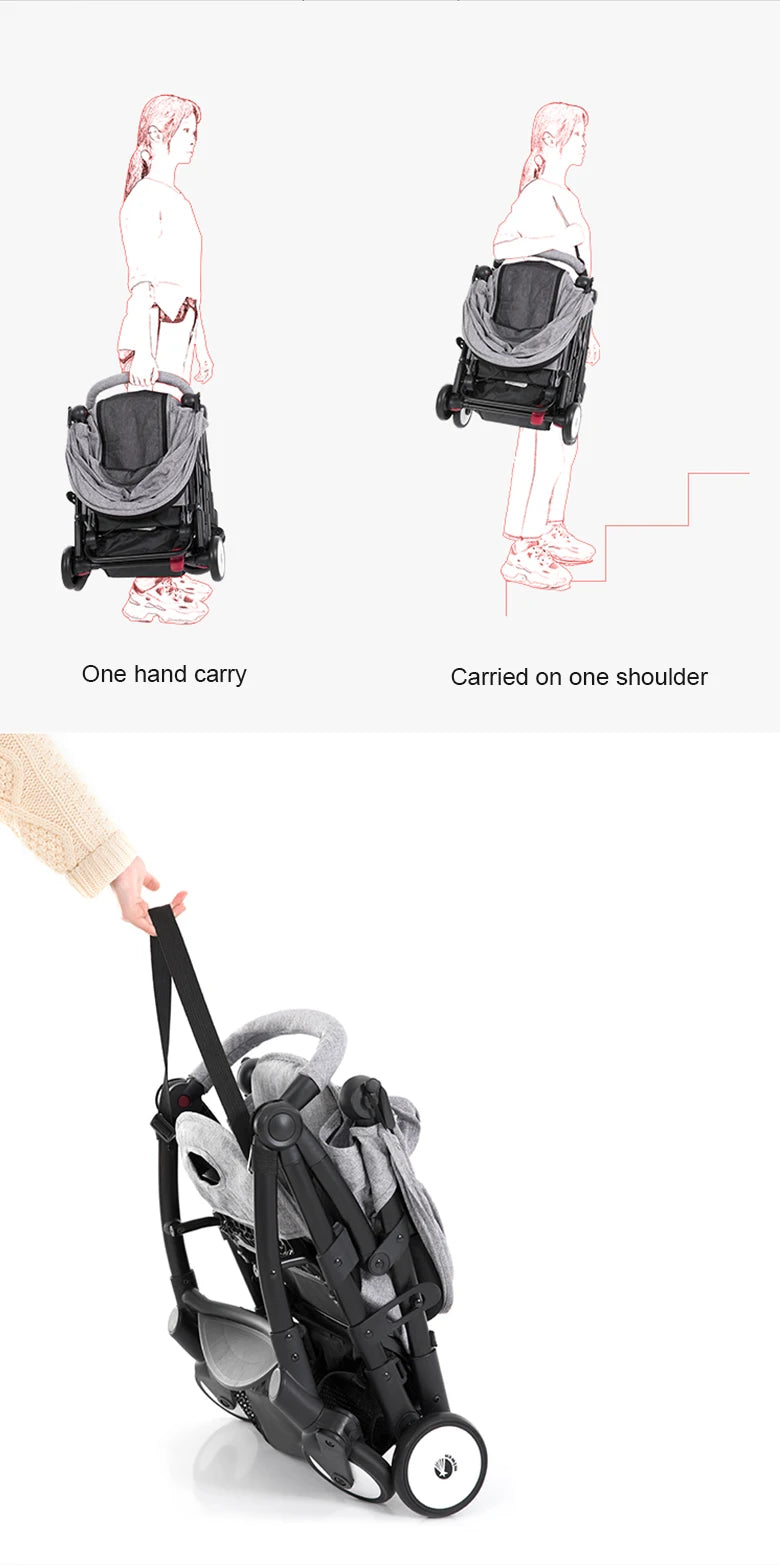Poussette de voyage compacte avec pliage automatique