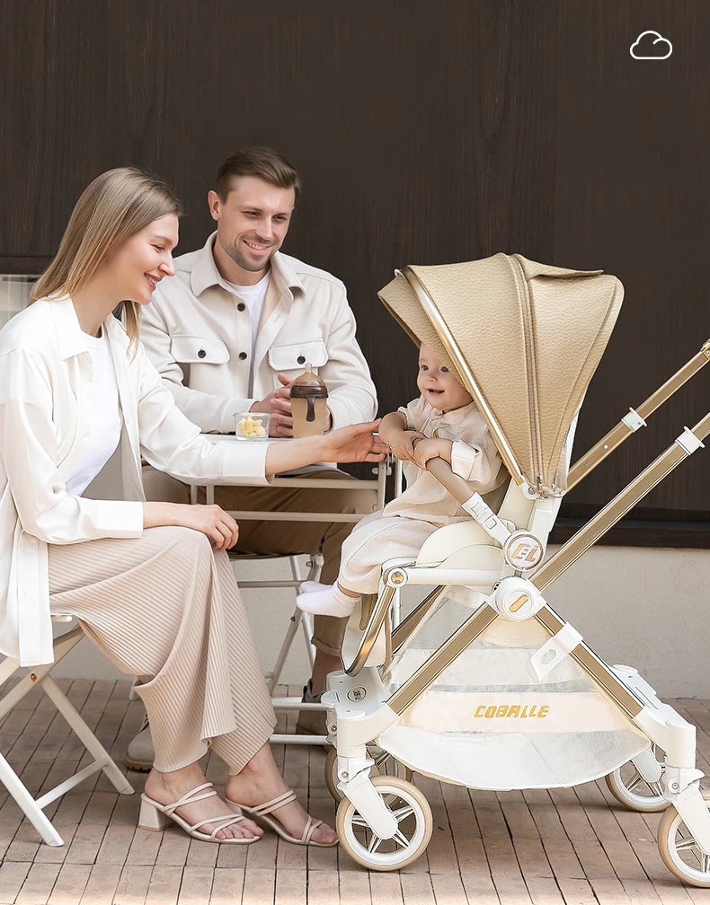 Foldable Toddler Stroller with Reversible Stroller Seat and Adjustable Backrest