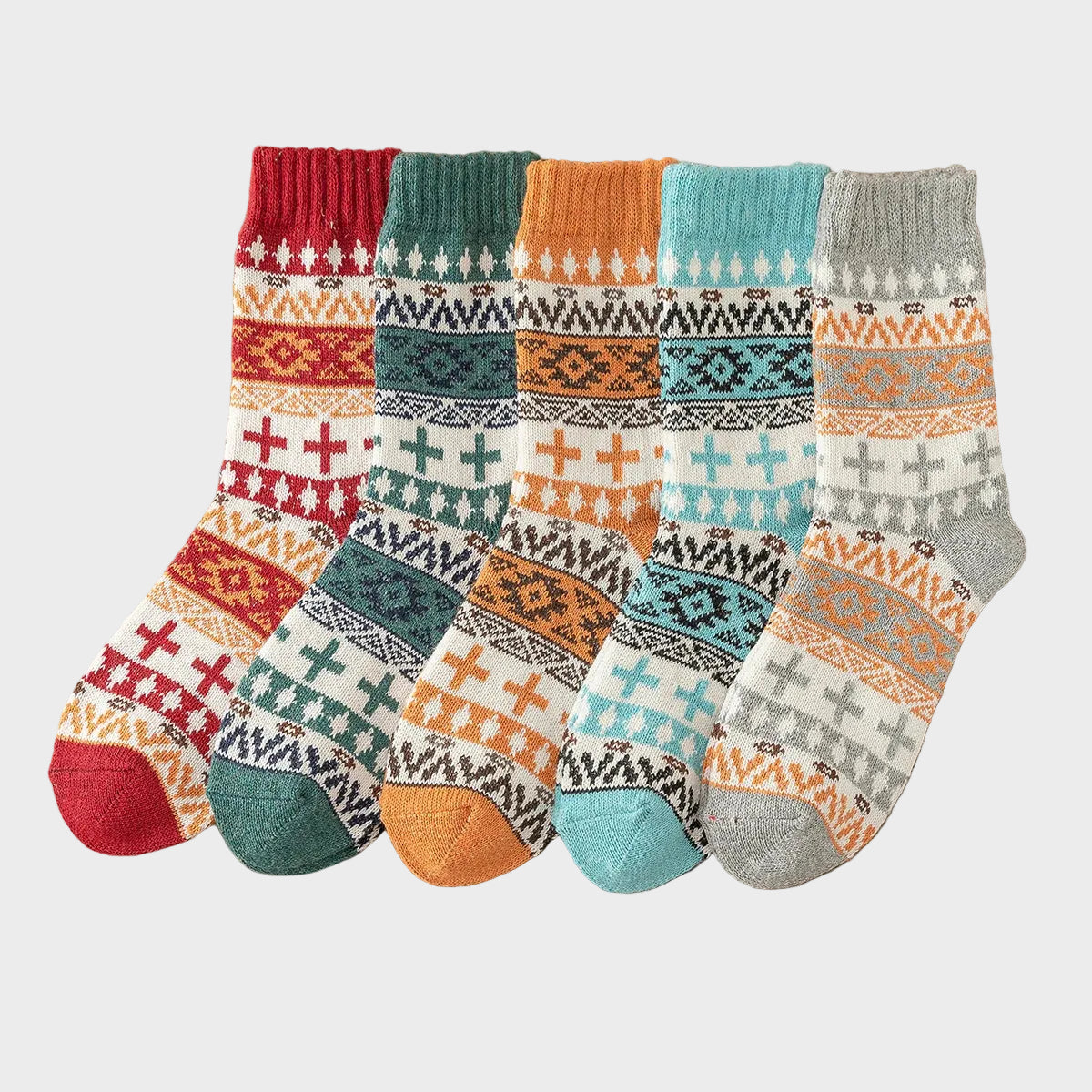5 Pairs Unisex Thick Retro Warm Socks
