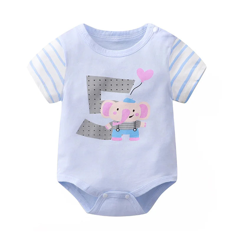 Newborn Boys Summer 100% Cotton Cute Body Suits