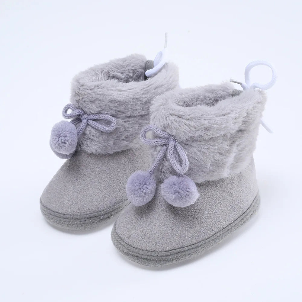 Infant Baby Girls & Boys Plush Winter Snow Boots Cowboy