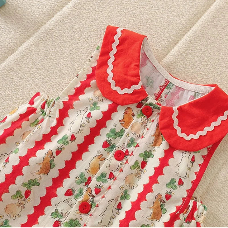 Romper with Rabbit Doll Collar