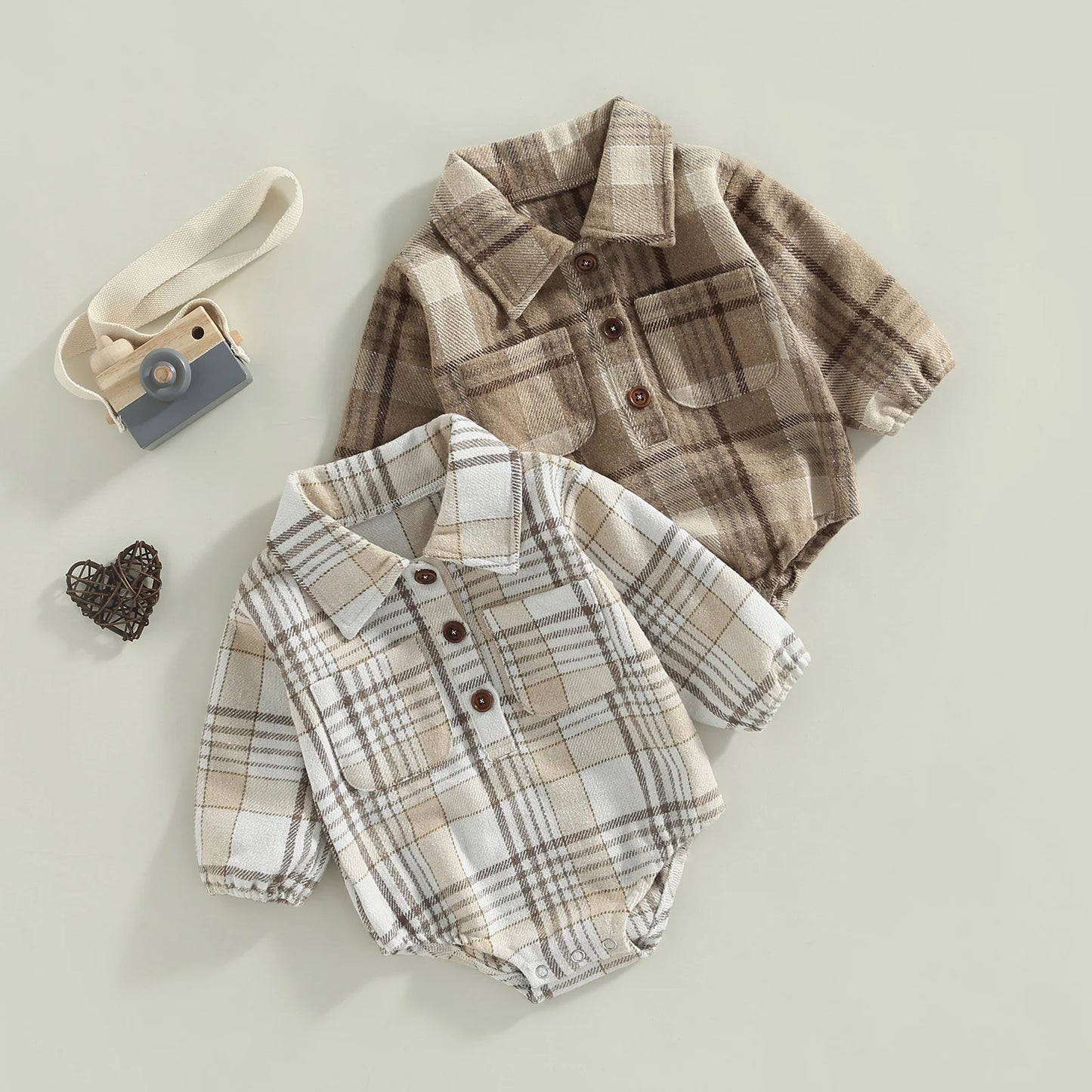 Vintage Plaid Pattern Bodysuit