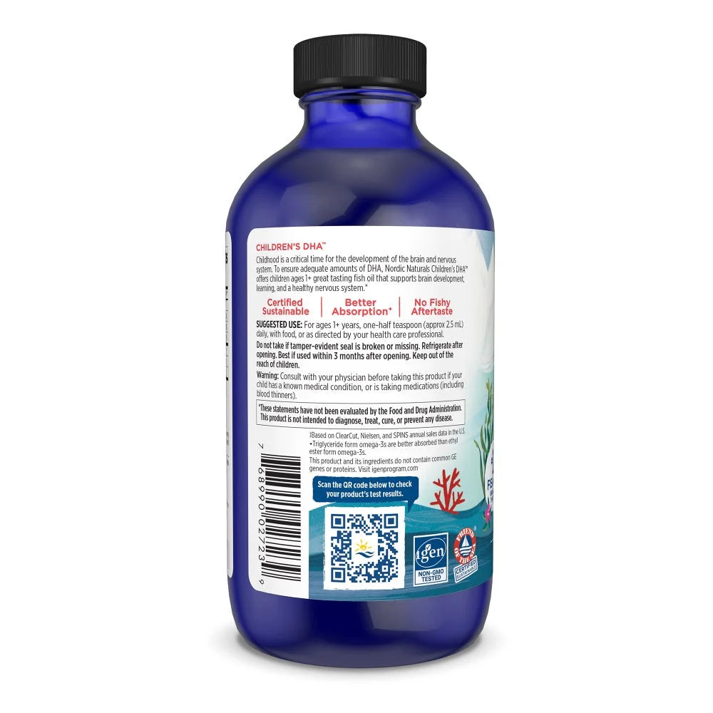 Children'S DHA Liquid, 530 Mg, Strawberry, Fish Oil, 8 Oz