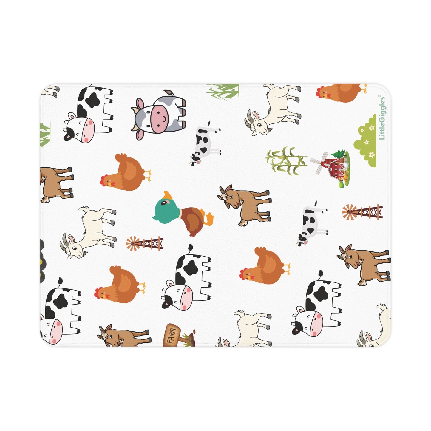 Farm Animals Toddler Blanket