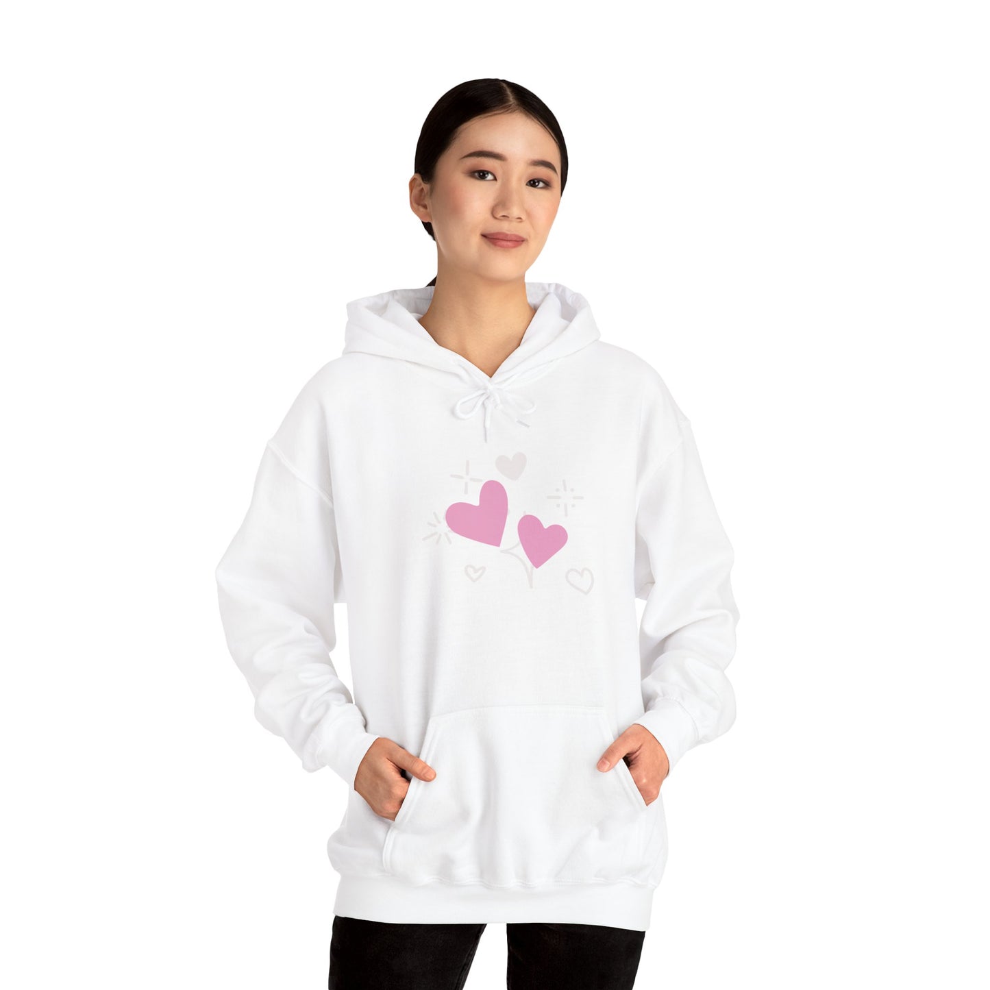 Cozy Heart-Themed Hooded Sweatshirt