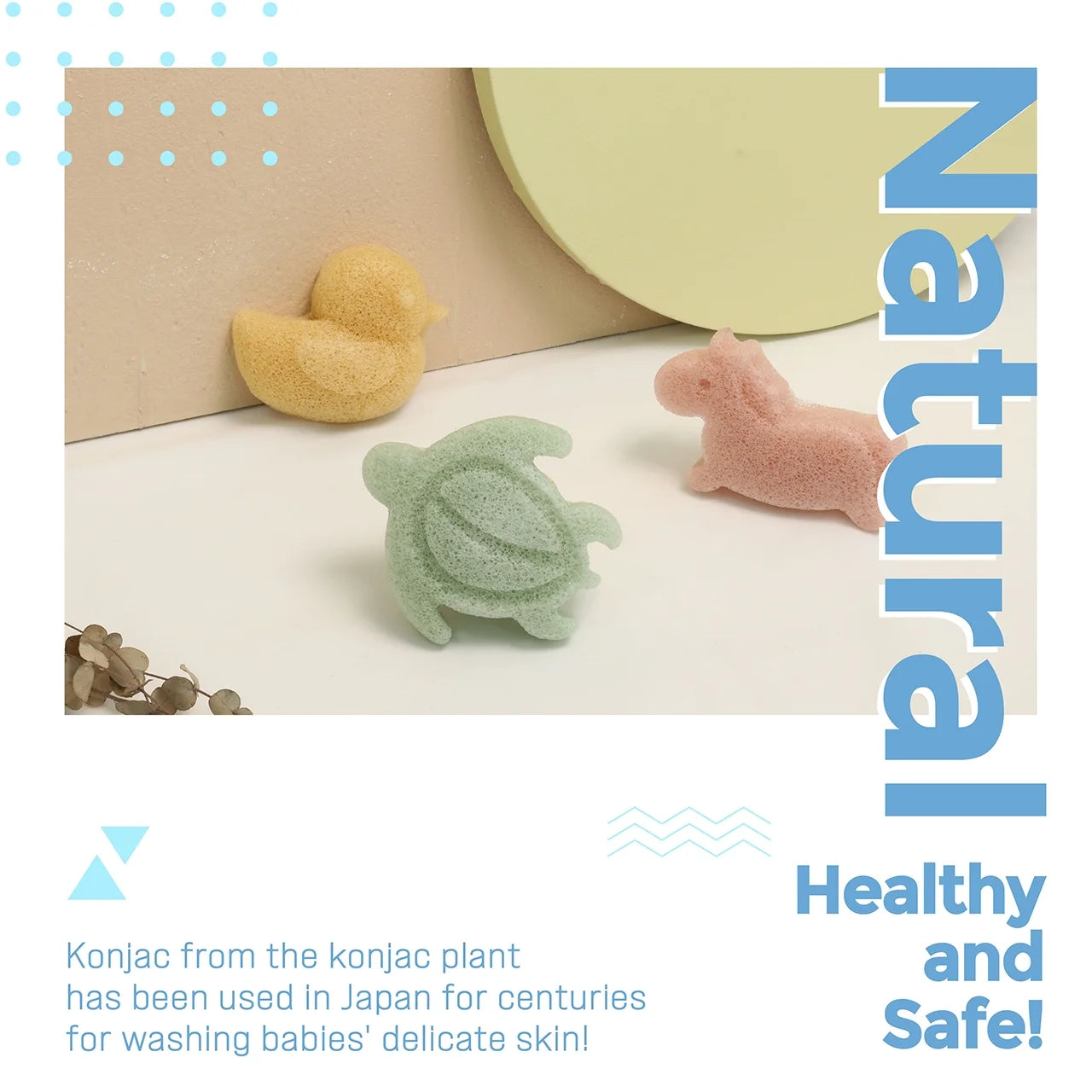 Konjac Baby Sponge, Baby Loofah for Bathing, Bath Sponge for Kids, Baby Bath Sponge, Baby Sponge, Baby Loofah, Baby Sponge for Bathing, Kids Loofah, 3Pc, Unicorn, Duck, Sea Turtle