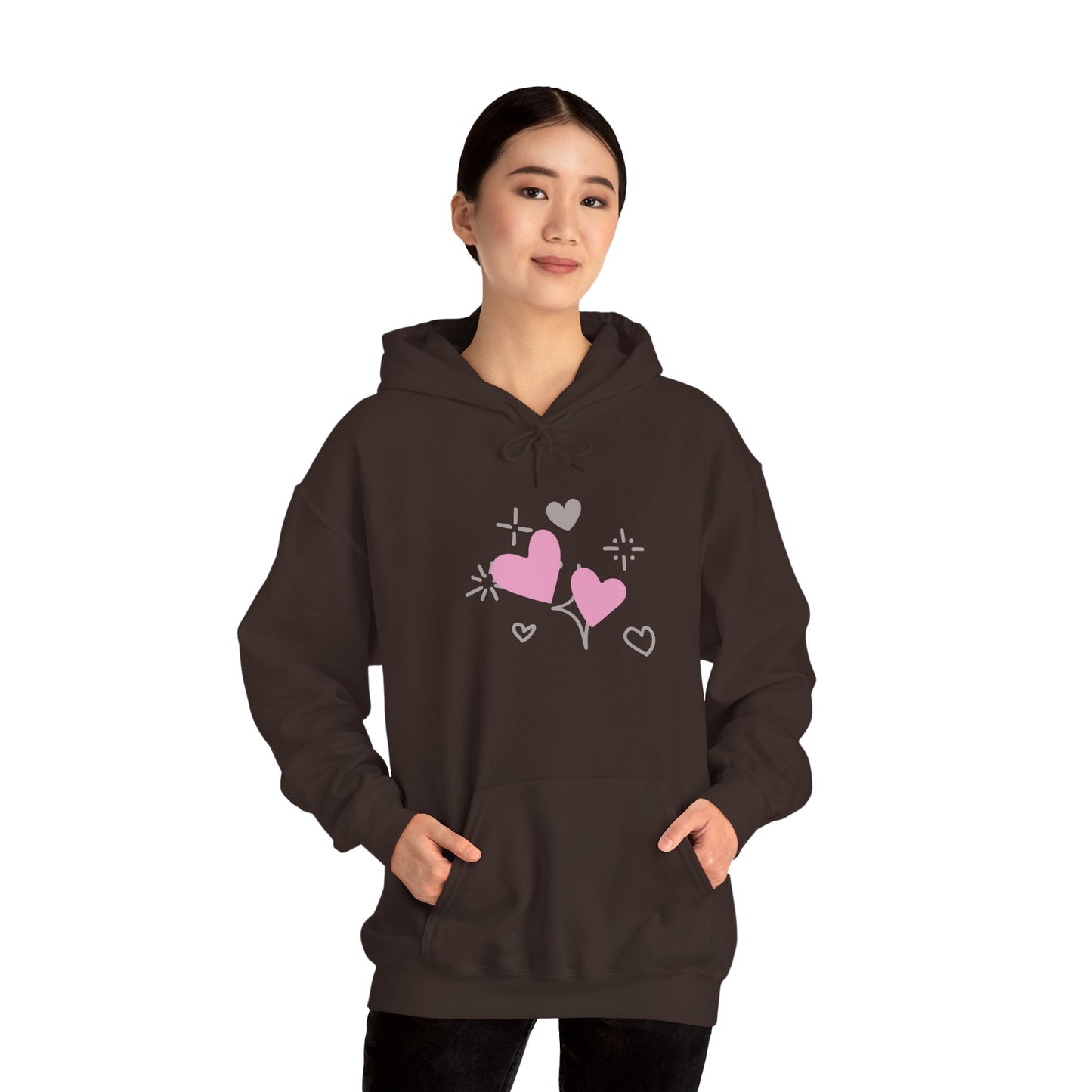 Cozy Heart-Themed Hooded Sweatshirt
