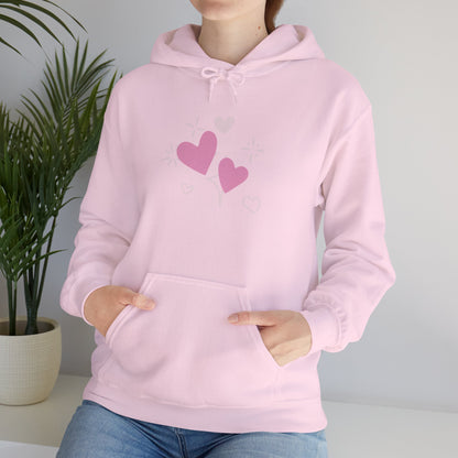 Cozy Heart-Themed Hooded Sweatshirt