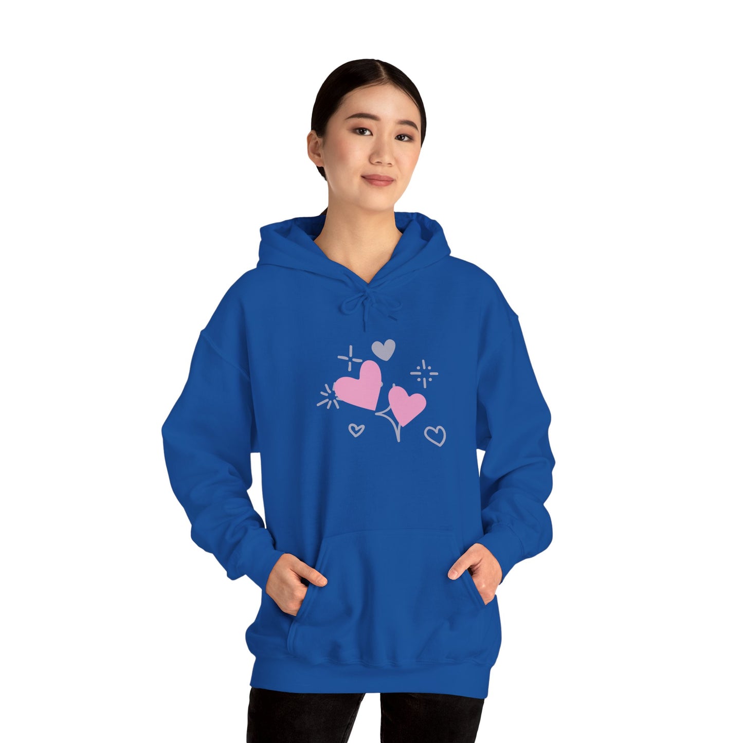 Cozy Heart-Themed Hooded Sweatshirt