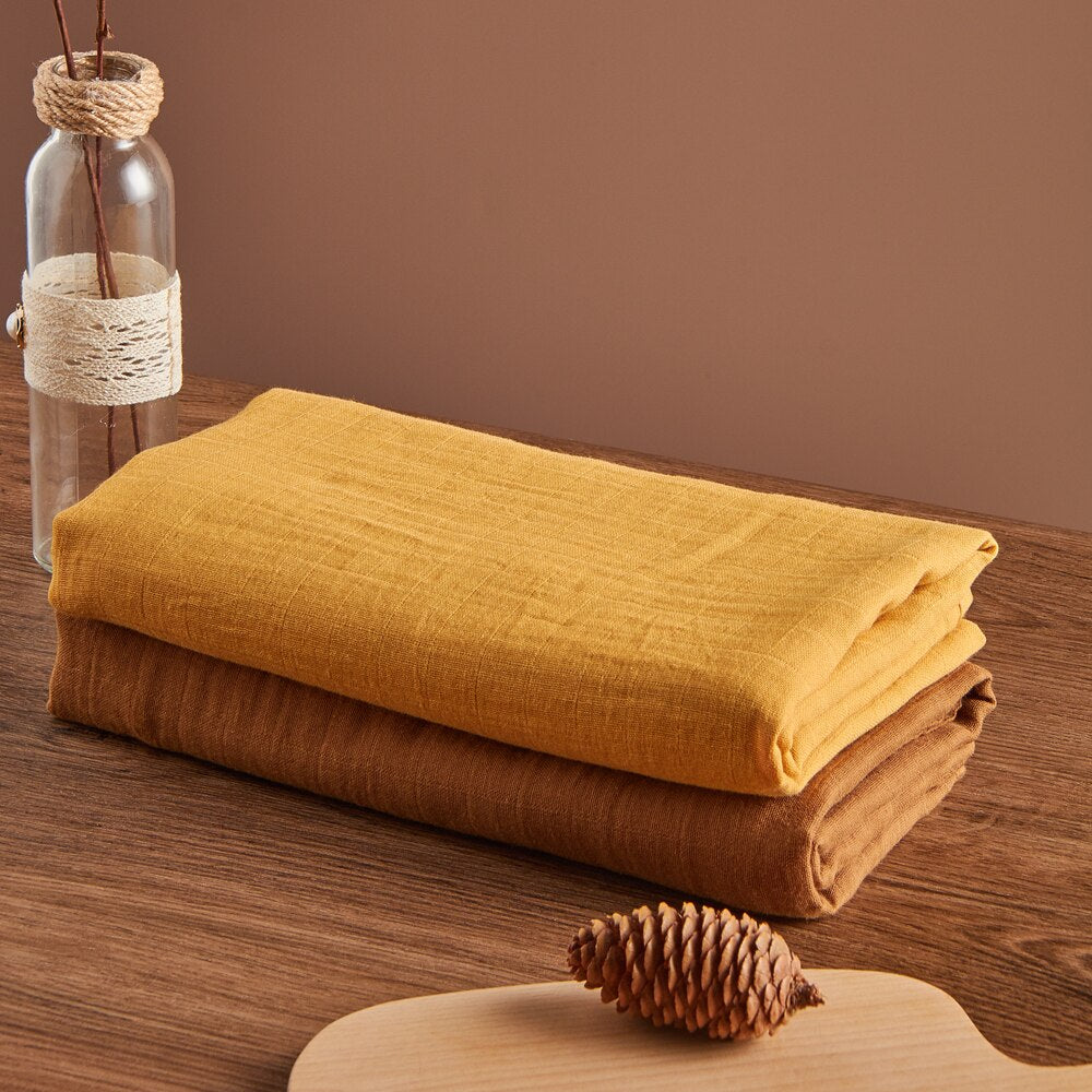 2 Pieces Set Baby Muslin Swaddle Blanket