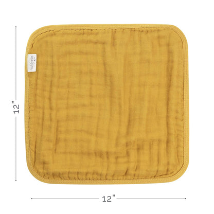 Muslin Baby Washcloths for Newborn - Premium Wash Cloths for Babies, Super Absorbent and Ultra Soft Rayon Made from Bamboo, 6 Layer Baby Girl and Baby Boy Washcloths, 5 Piece Set