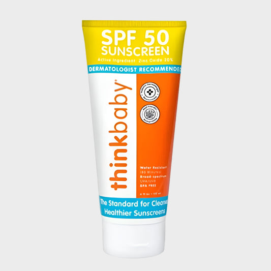 baby SPF 50+ Baby Sunscreen – Safe, Natural Sunblock for Babies - Water Resistant Sun Cream – Broad Spectrum UVA/UVB Sun Protection – Vegan Mineral Sun Lotion, 6Oz
