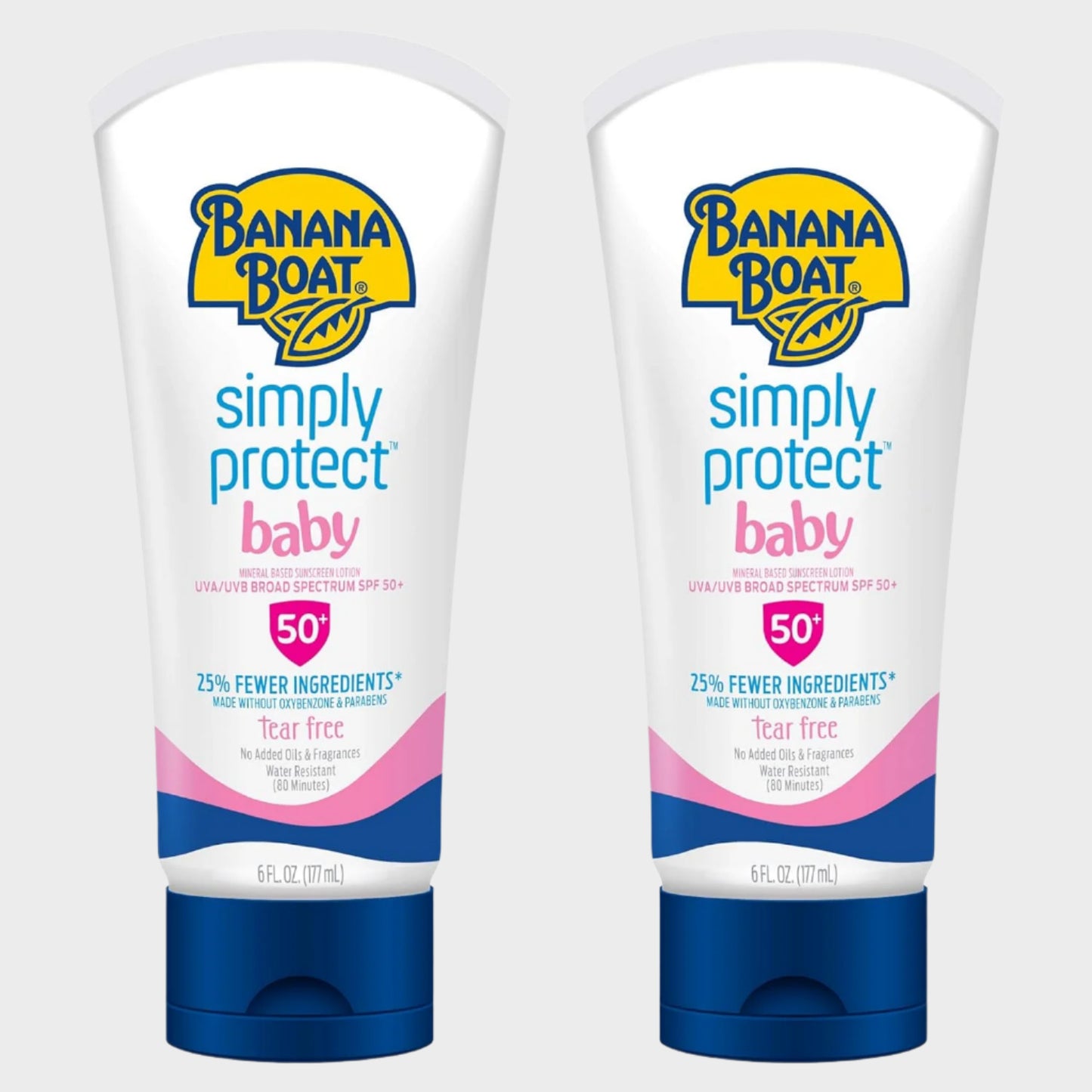 100% Mineral Baby Sunscreen Lotion SPF 50 Twin Pack | SPF 50 Sunscreen for Babies, Baby Sunblock Lotion, Oxybenzone-Free, 6Oz Each