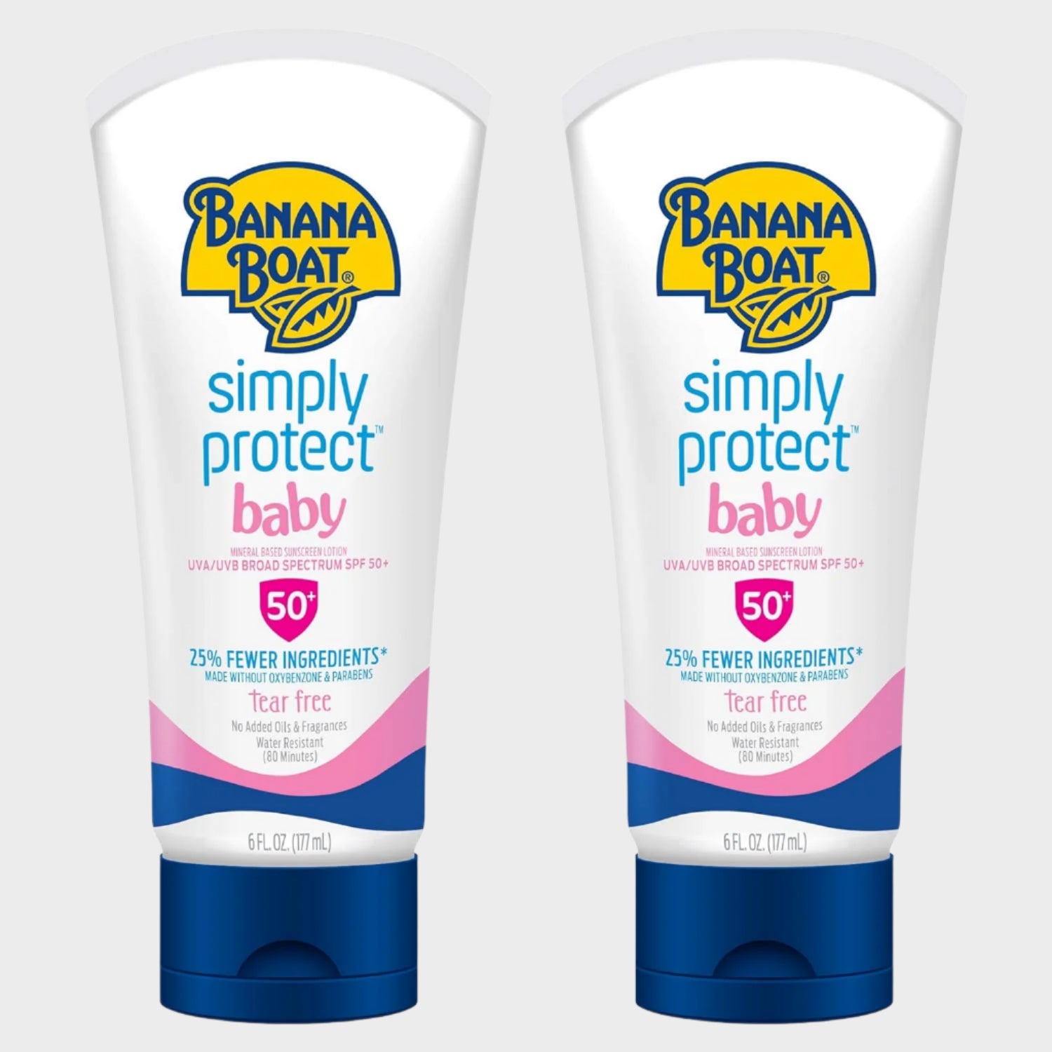100% Mineral Baby Sunscreen Lotion SPF 50 Twin Pack | SPF 50 Sunscreen for Babies, Baby Sunblock Lotion, Oxybenzone-Free, 6Oz Each