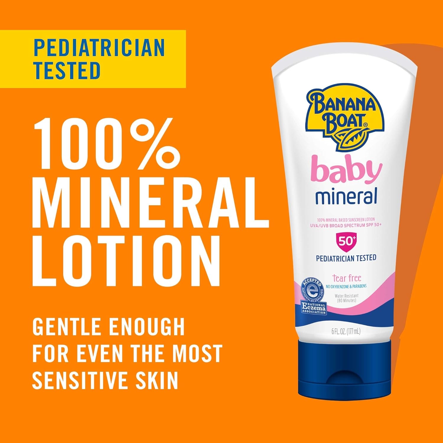 100% Mineral Baby Sunscreen Lotion SPF 50 Twin Pack | SPF 50 Sunscreen for Babies, Baby Sunblock Lotion, Oxybenzone-Free, 6Oz Each