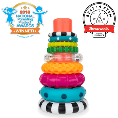 Stacks of Circles Stacking Ring STEM Learning Toy, 9 Piece Set, Ages 6 Months and Up