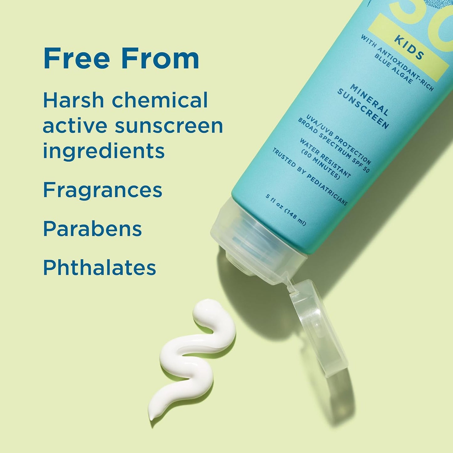 Kids Mineral SPF 50 Sunscreen Lotion, 100% Mineral, Children’S Sunscreen, Water-Resistant Formula, Paraben-Free, Fragrance-Free, 5 Fl Oz