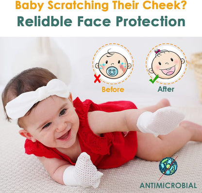 Newborn Baby Mittens anti Scratch Baby Mittens No Scratch Mittens Baby Gloves for 0-6 Months Boys Girls (6 Pairs-S)