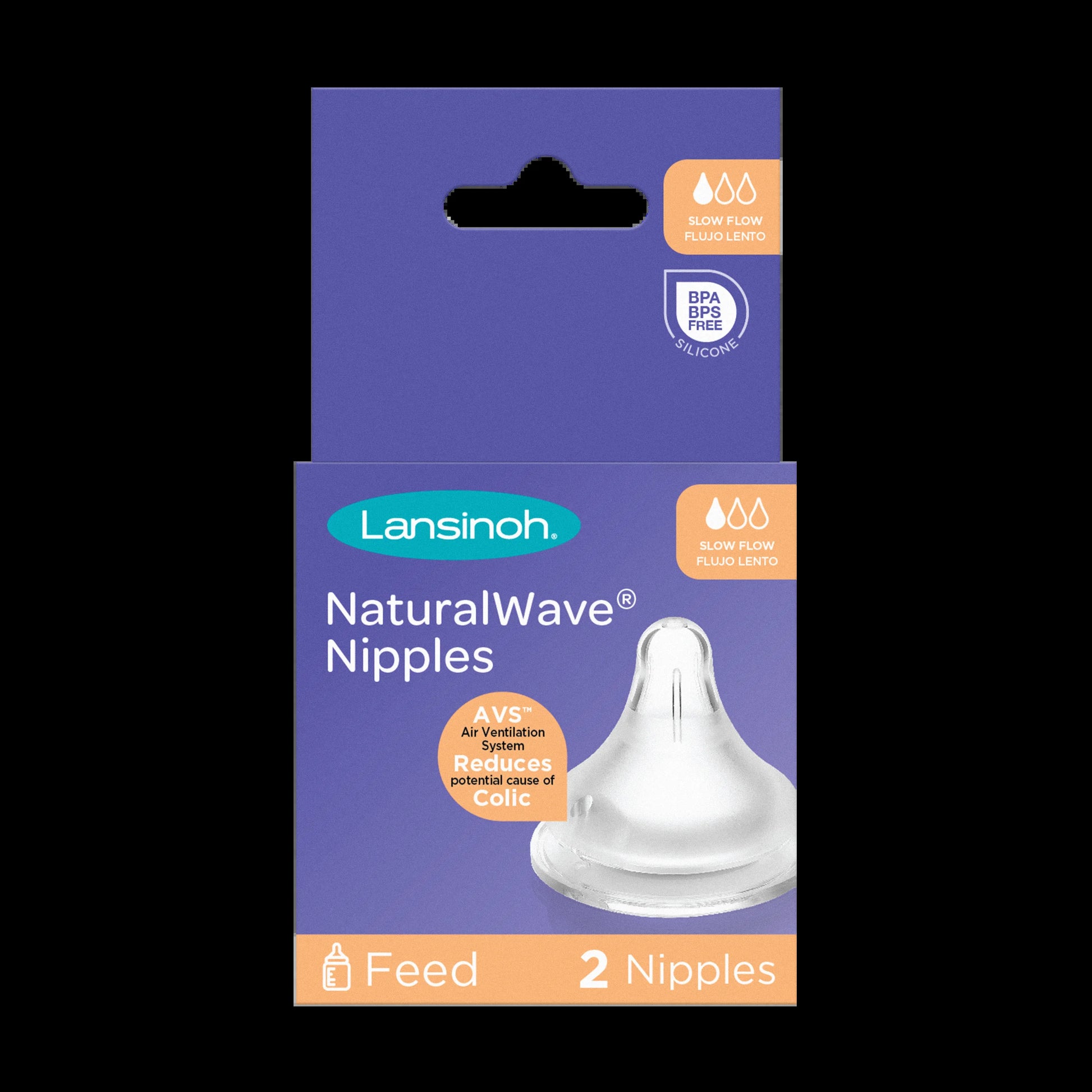 Naturalwave Baby Bottle Nipples, Slow Flow, 2 Ct