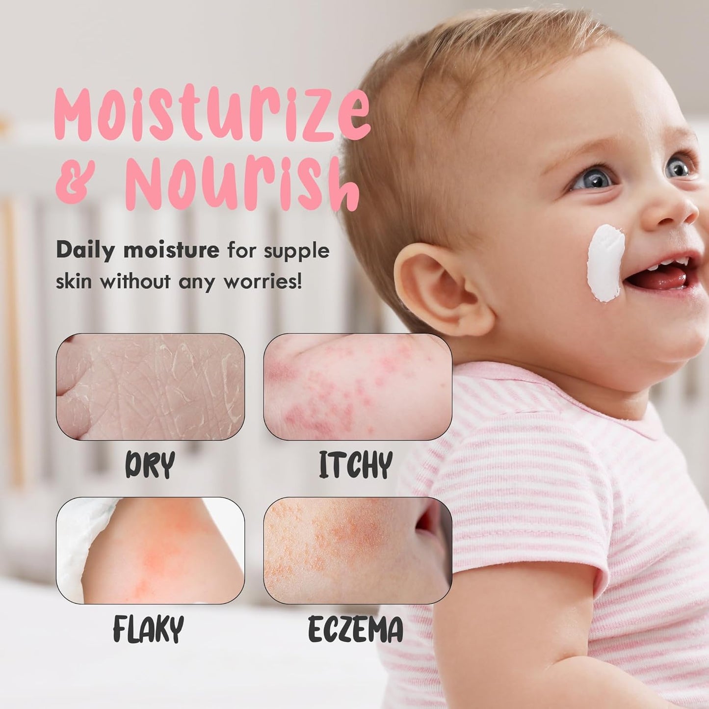 Daily Baby Moisturizing Cream | Korean Baby Face Cream for Sensitive Skin | Hypoallergenic & Vegan Formula with Tamanu Oil | Hydrating Moisturizer for Dry Skin (1.35 Fl Oz)