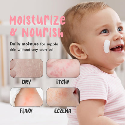 Daily Baby Moisturizing Cream | Korean Baby Face Cream for Sensitive Skin | Hypoallergenic & Vegan Formula with Tamanu Oil | Hydrating Moisturizer for Dry Skin (1.35 Fl Oz)