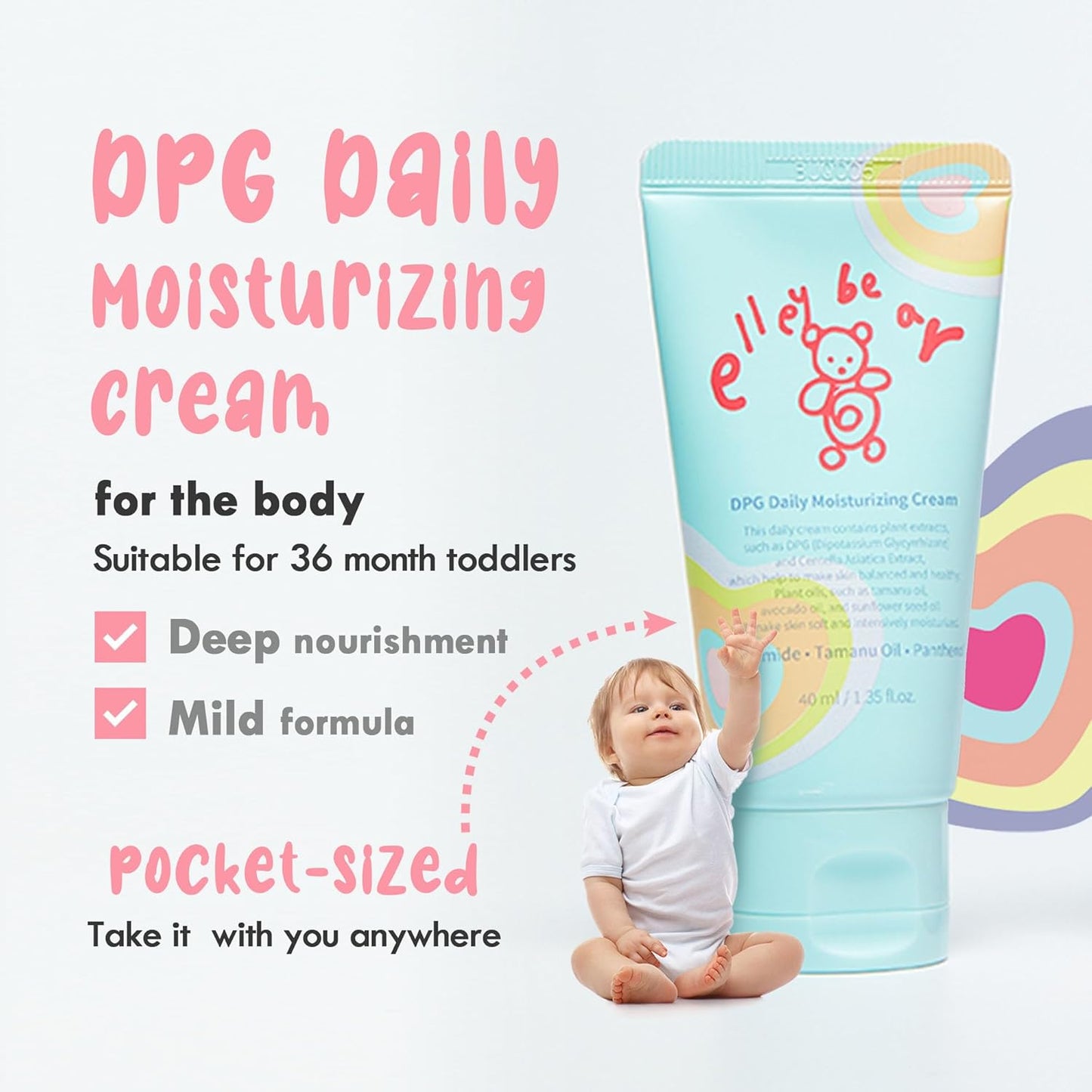 Daily Baby Moisturizing Cream | Korean Baby Face Cream for Sensitive Skin | Hypoallergenic & Vegan Formula with Tamanu Oil | Hydrating Moisturizer for Dry Skin (1.35 Fl Oz)