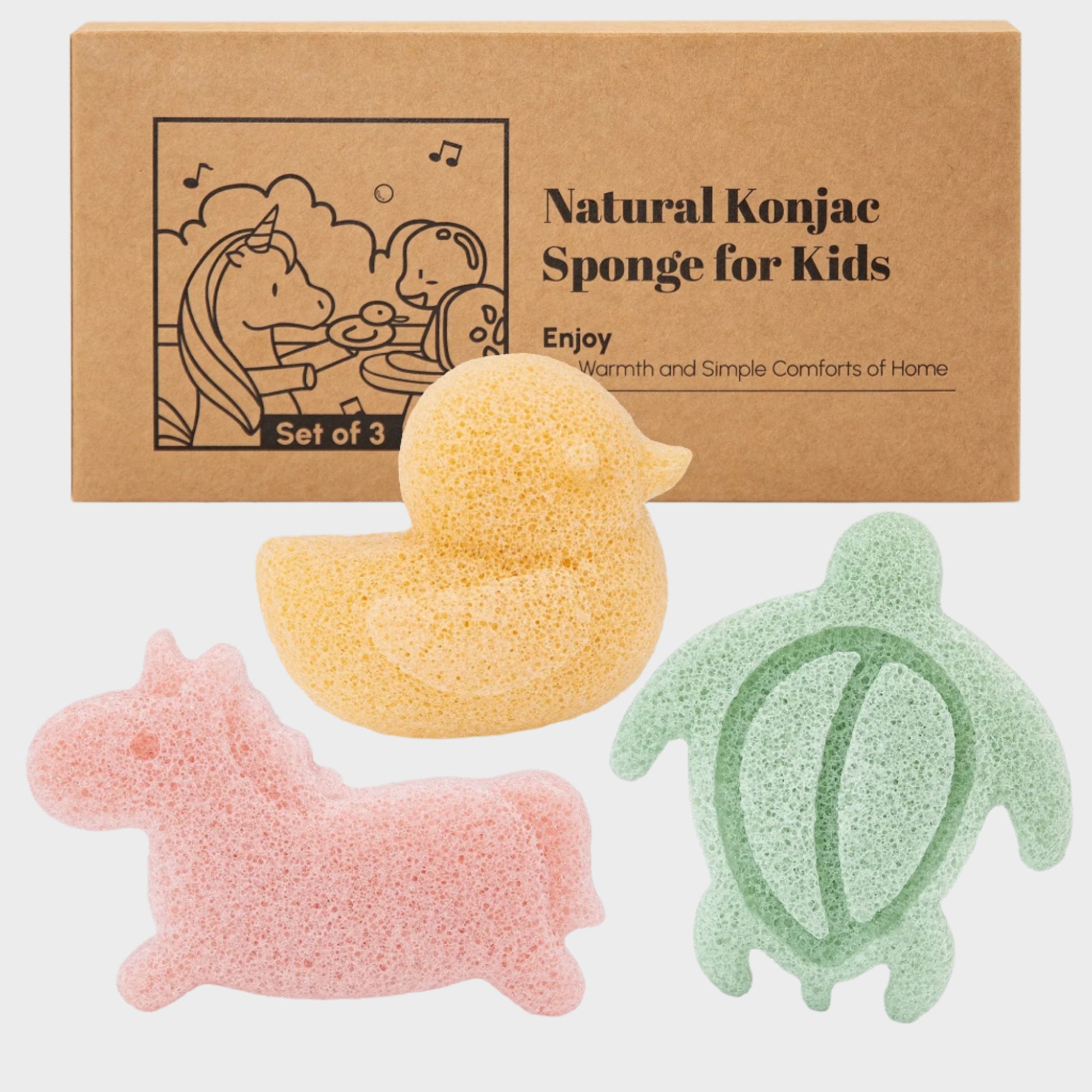 Konjac Baby Sponge, Baby Loofah for Bathing, Bath Sponge for Kids, Baby Bath Sponge, Baby Sponge, Baby Loofah, Baby Sponge for Bathing, Kids Loofah, 3Pc, Unicorn, Duck, Sea Turtle