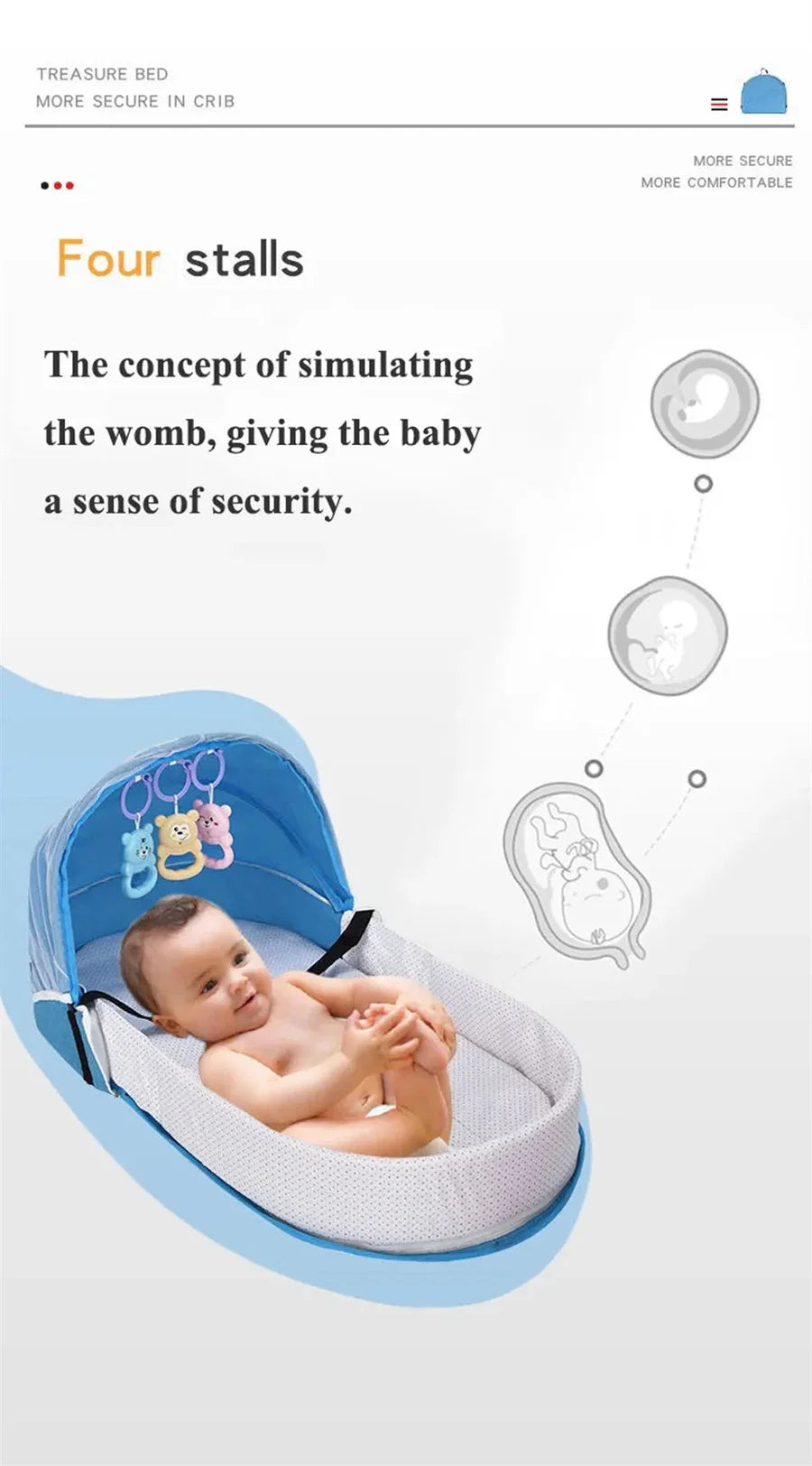 Little Giggles™ Foldable Bassinet Baby Bed