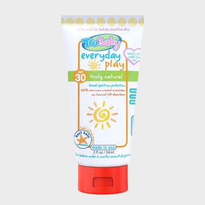 Trubaby Everyday Play SPF 30+ UVA/UVB Reef Safe Sunscreen Lotion, Mineral Based, Safe for Face & Body 2 Oz