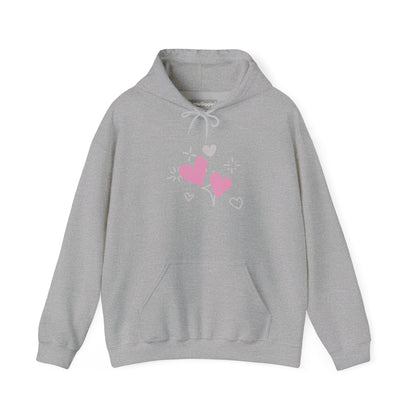 Cozy Heart-Themed Hooded Sweatshirt