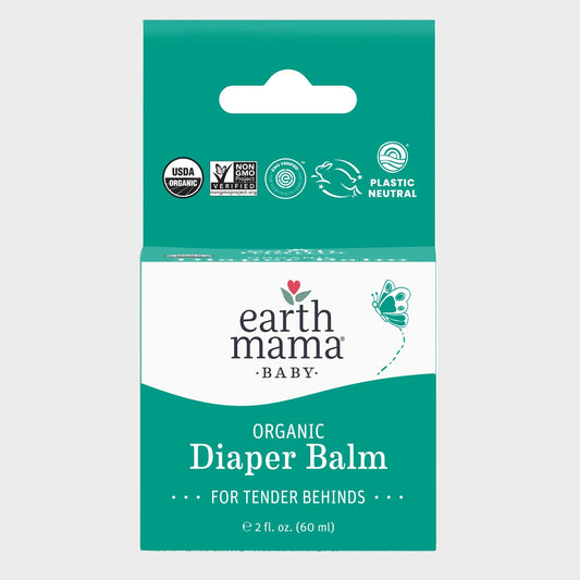 (2 Pack)  Organic Diaper Balm, Diaper Cream for Newborns, Infants, & Toddlers, 2 Fl Oz.