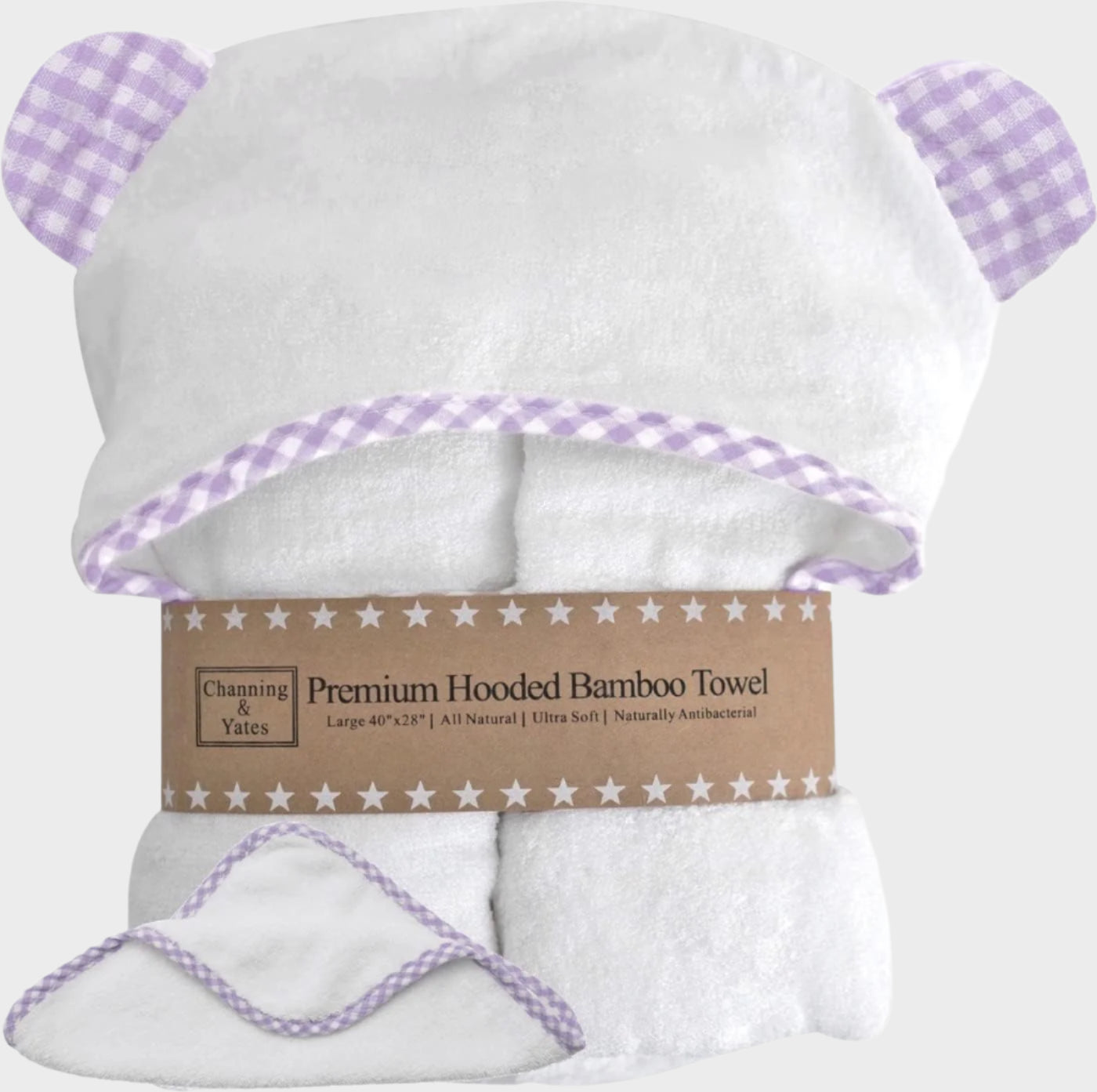 Premium Boutique Baby Towels for Girls - Hooded Girl Towel & Washcloth Set - Organic Viscose Made from Bamboo Baby Towels with Hood - Baby Girl Bath Towels (Purple)