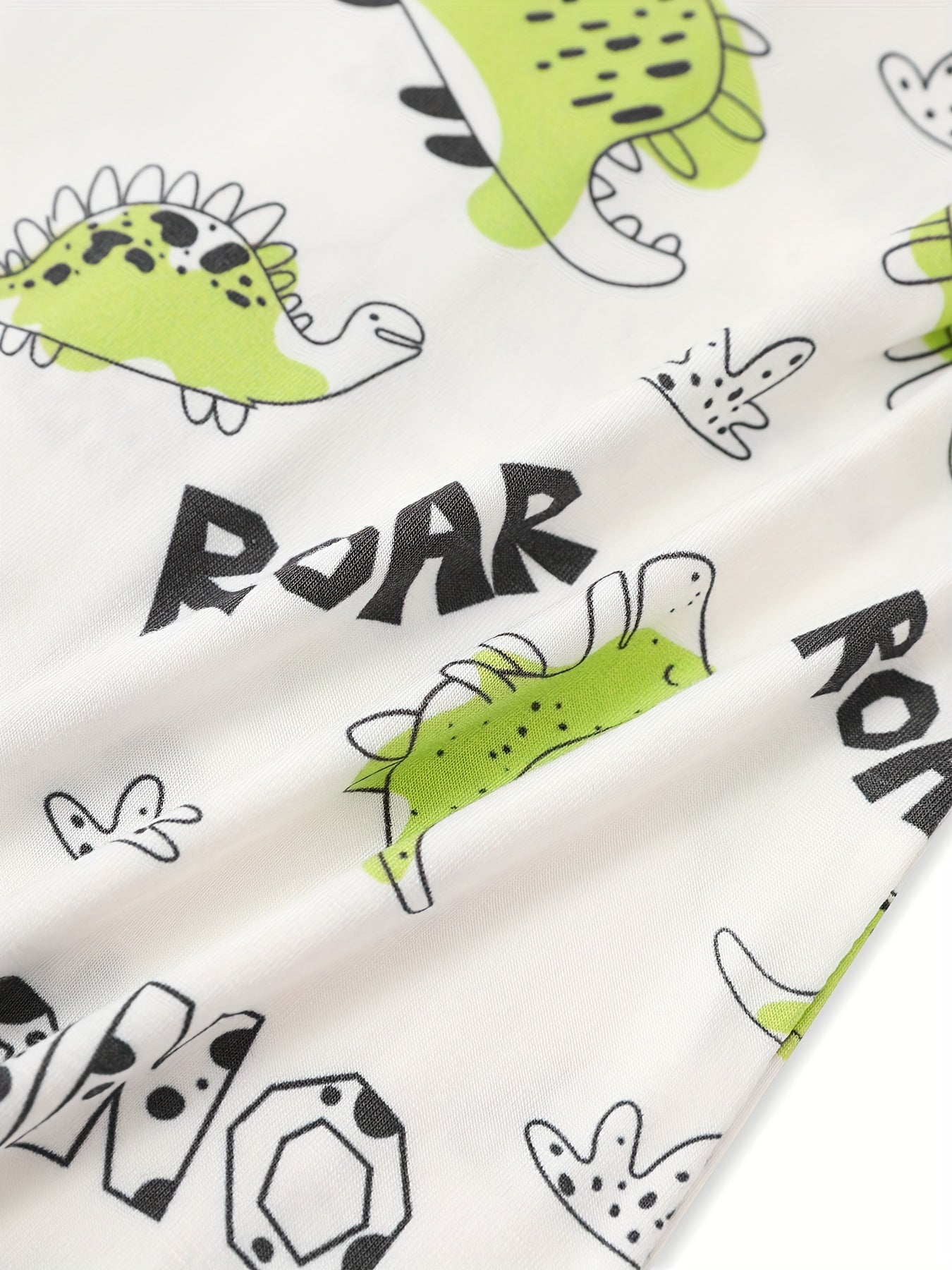 Zip-Up Short-Sleeved Dinosaur Romper