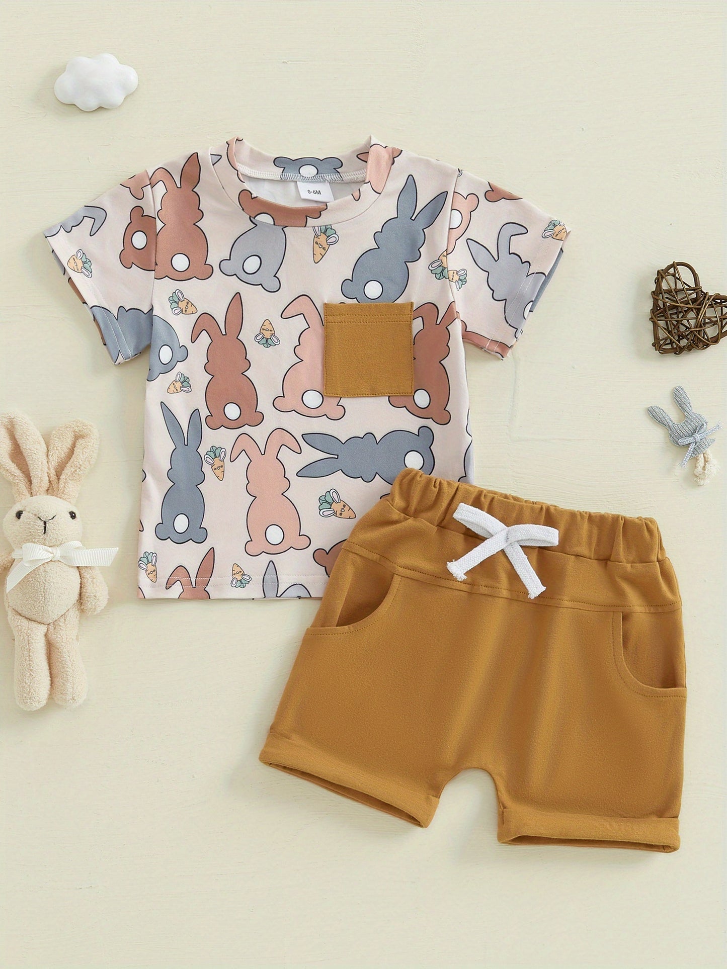 2 Piece Easter Carrot Bunny Outfits